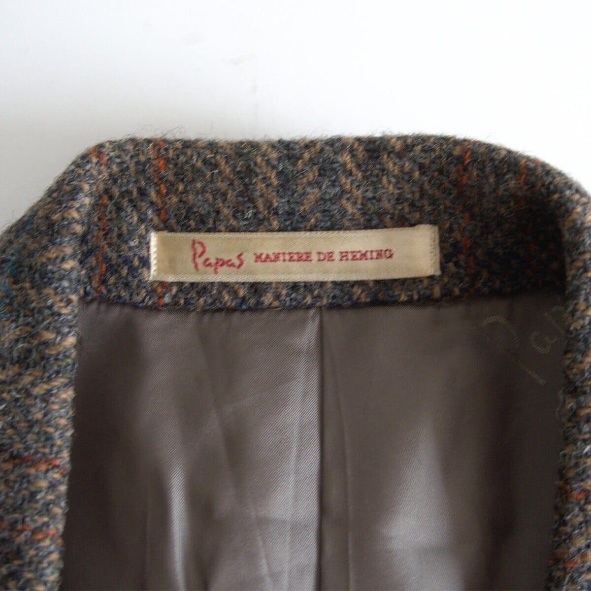 美品】PAPAS 【× Harris Tweed ツイード 2B テーラード ジャケット】L