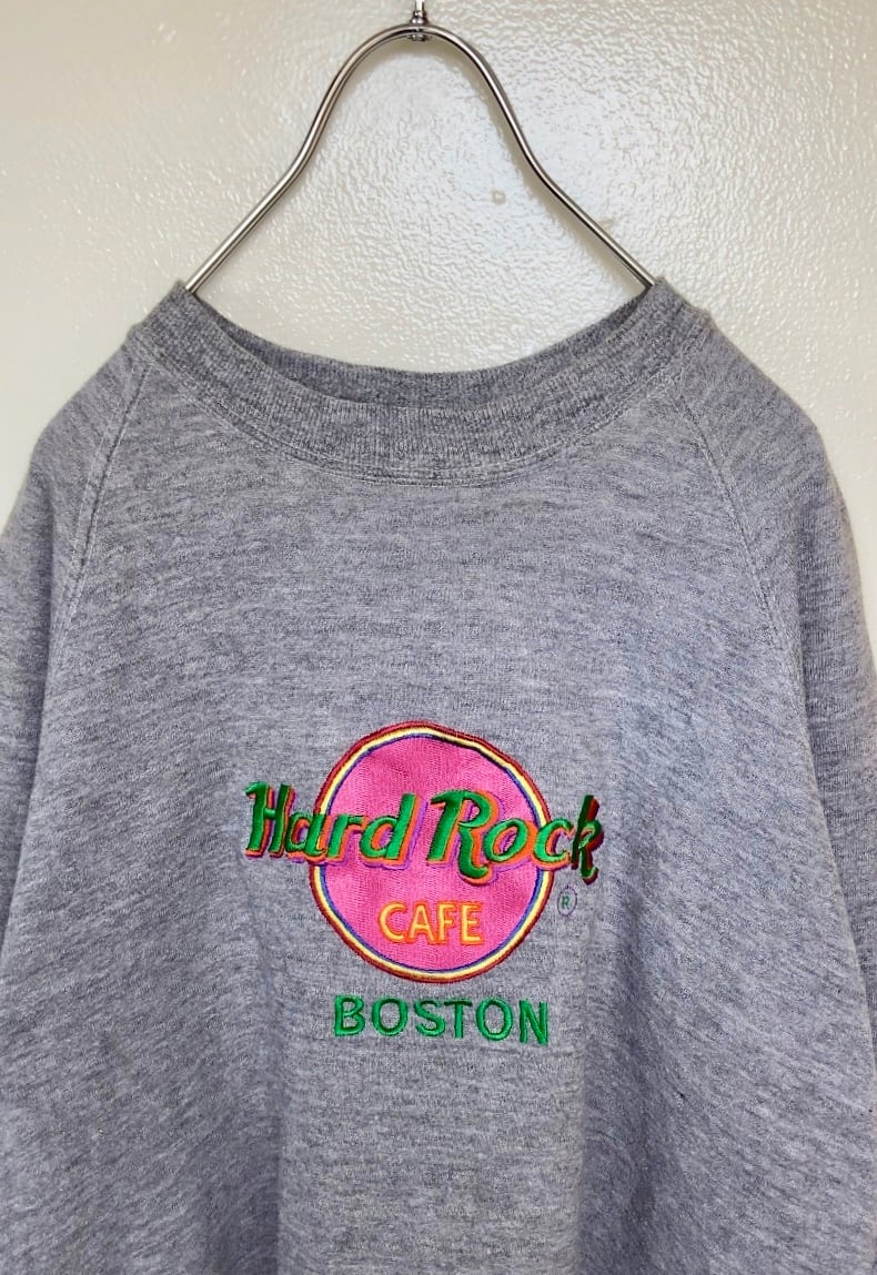USA製 Hard Rock Cafe/ハードロックカフェ スウェット L トレーナー  刺繍ロゴ  ピンク 