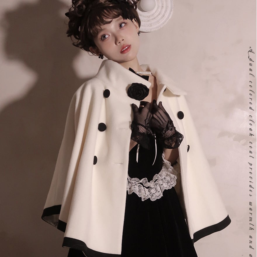 クラロリ ケープ ポンチョ アウター ツイードコート コート きれいめ