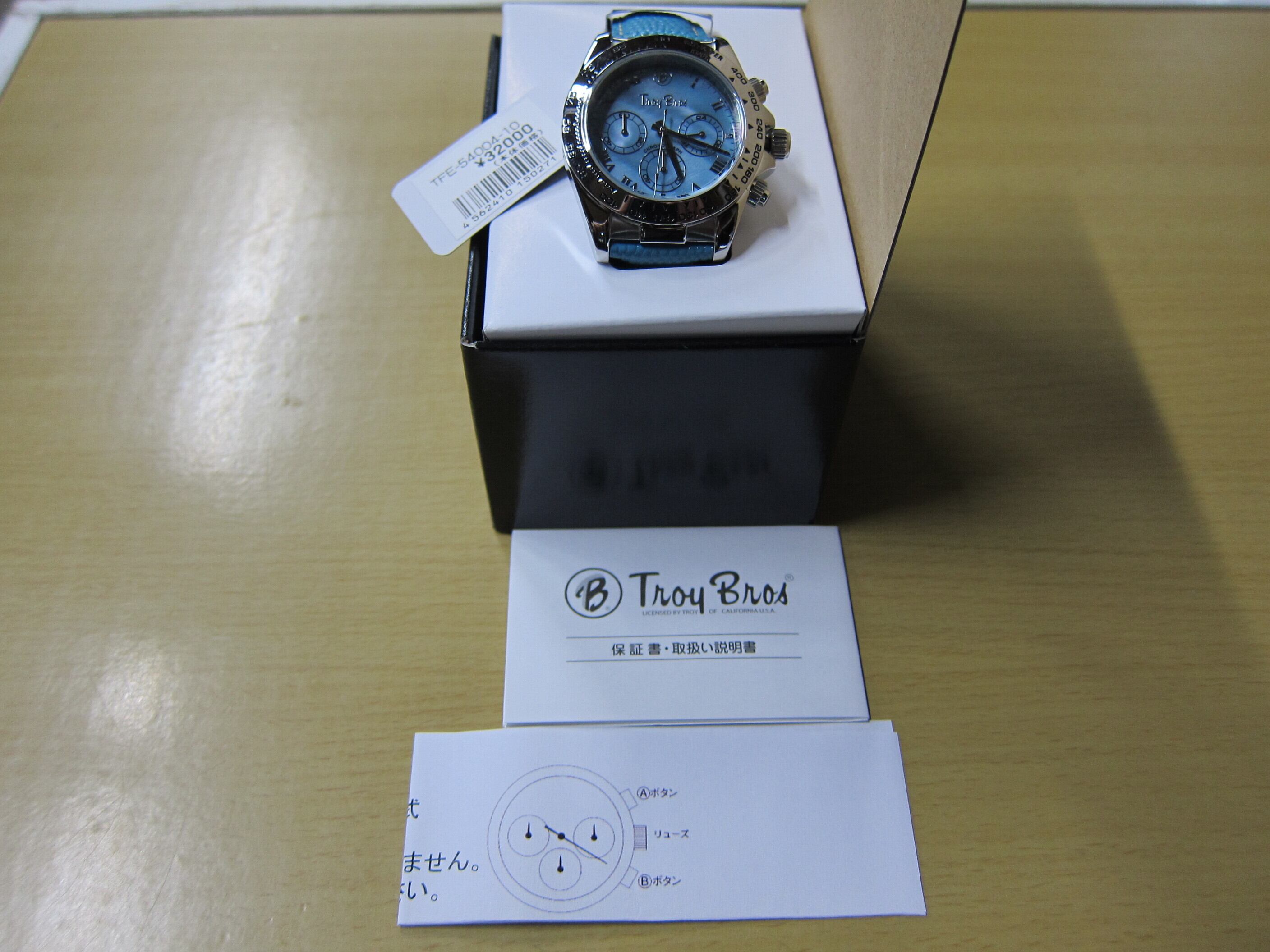 Troy Bros トロイブロス クロノグラフ 10気圧防水オールステンレス