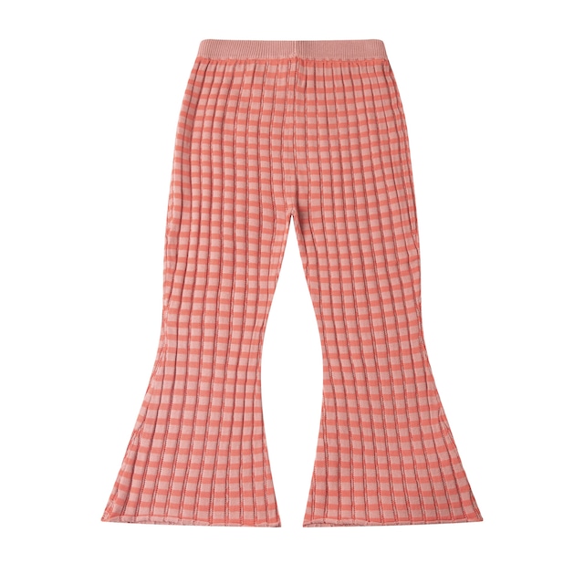 残り1点(4-5y) Knit Planet /Flared Trousers/ SEA PINK＆ORANGE