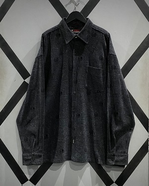 【X VINTAGE】“OLD GUESS JEANS” Maze Pattern Vintage L/S Shirt