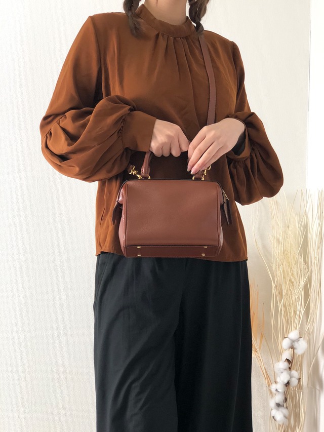 CELINE セリーヌ レザー ミニボストン ハンドバッグ 2WAY ショルダーバッグ ブラウン vintage ヴィンテージ オールド pvgswk