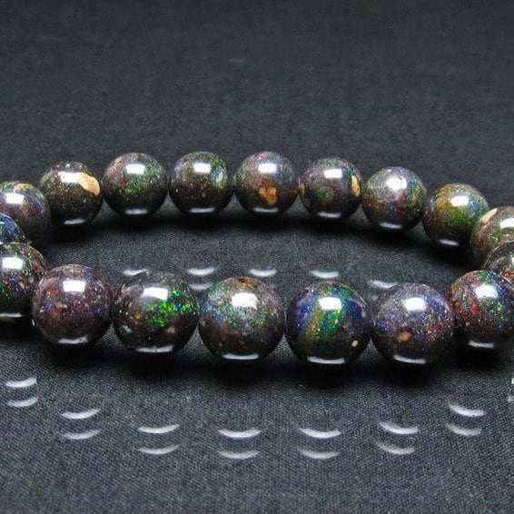 ブラックオパール ブレスレット 11mm 一点物 111-37999