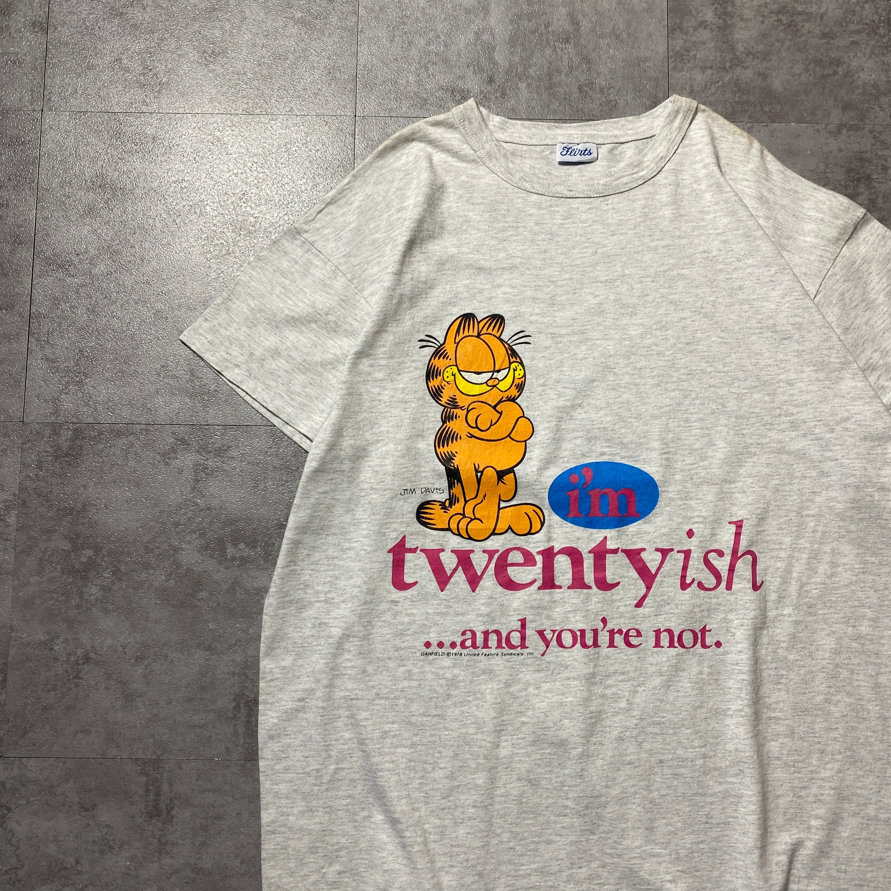 80's-90's Flirts Garfield ガーフィールド プリント シングルステッチ