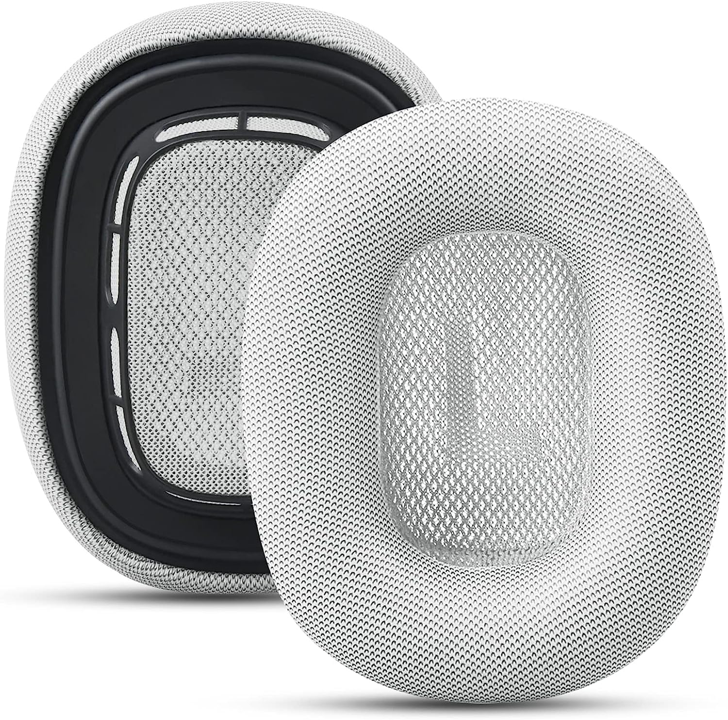 【努力特価】GEVO イヤーパッド イヤークッション イヤーカップ 交換用 Apple AirPods Max ヘッドホンに対応 互換性 メッシュ生地&メモリーフォームイヤークッション付き PUレザー 低反発素材 (White)