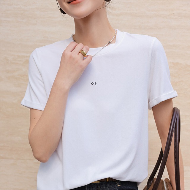 ロールアップスリーブ  Tシャツ　2col　H11194