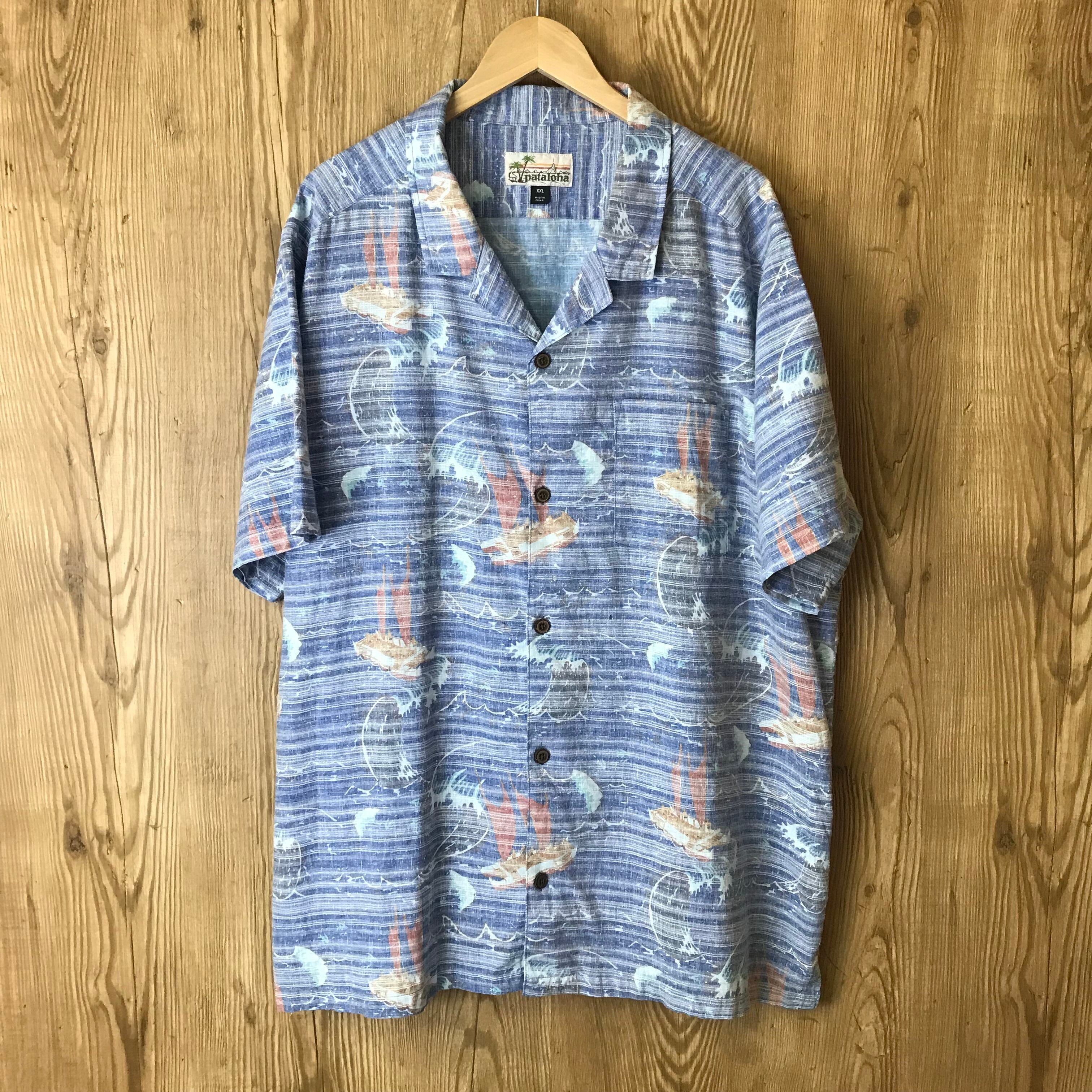 patagonia パタゴニア ヘンプ シャツ パタロハ 開襟 苦い チェック柄 L