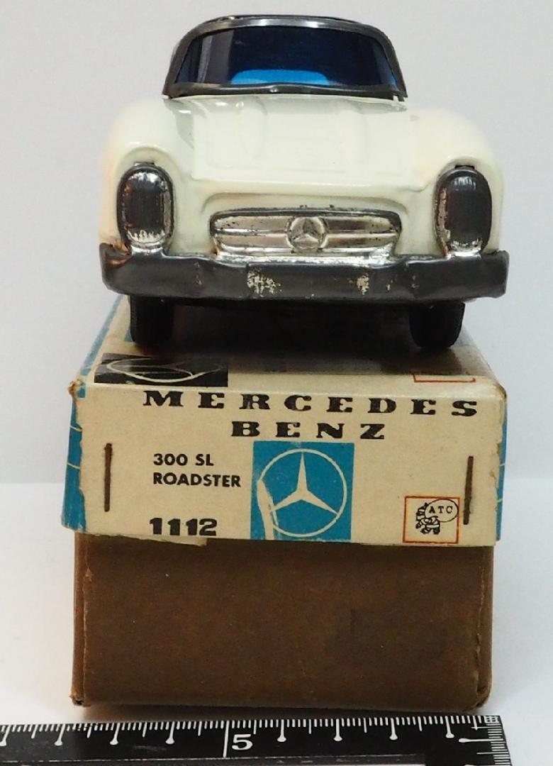 旭玩具メルセデス ベンツ300SLR黄ブリキtin toy car自動車箱付 旭