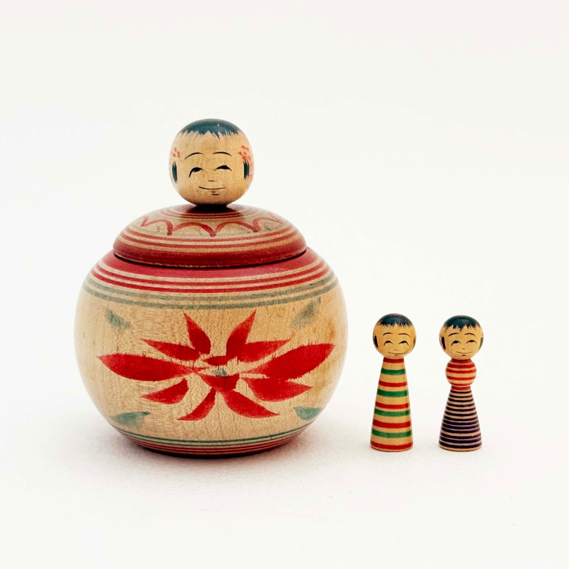 蔵王高湯系 / 水戸寛工人（蓋物小寸こけし入り えじこ）