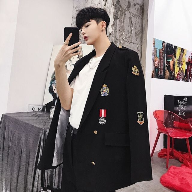 【予約販売】ジャケット メンズ ブラック ドレスアップ 個性的 ストリート こなれ感 お洒落 パーティー 結婚式 二次会 パーティー エレガント 韓国 トレンド 春 M/L/XL