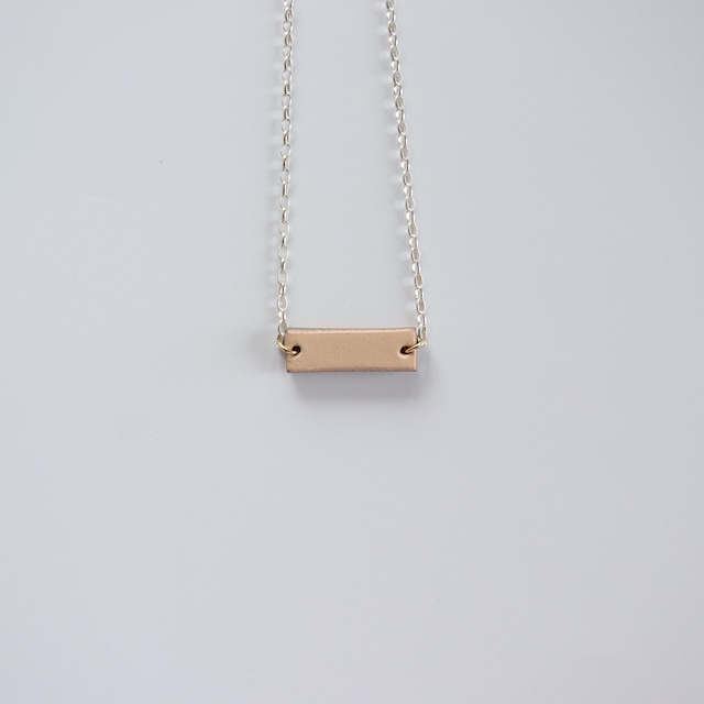 leather tag necklase [beige]