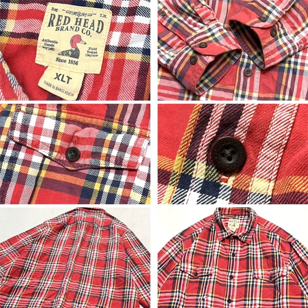 古着 レッドヘッド RED HEAD チェック柄 ボタンダウン 長袖 ライトネルシャツ メンズS相当/eaa595483 古着 レッドヘッド RED HEAD チェック柄 ボタンダウン 長袖 ライト