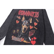 VINTAGE ストリート ハートドーベルマン ロングTシャツ T1137