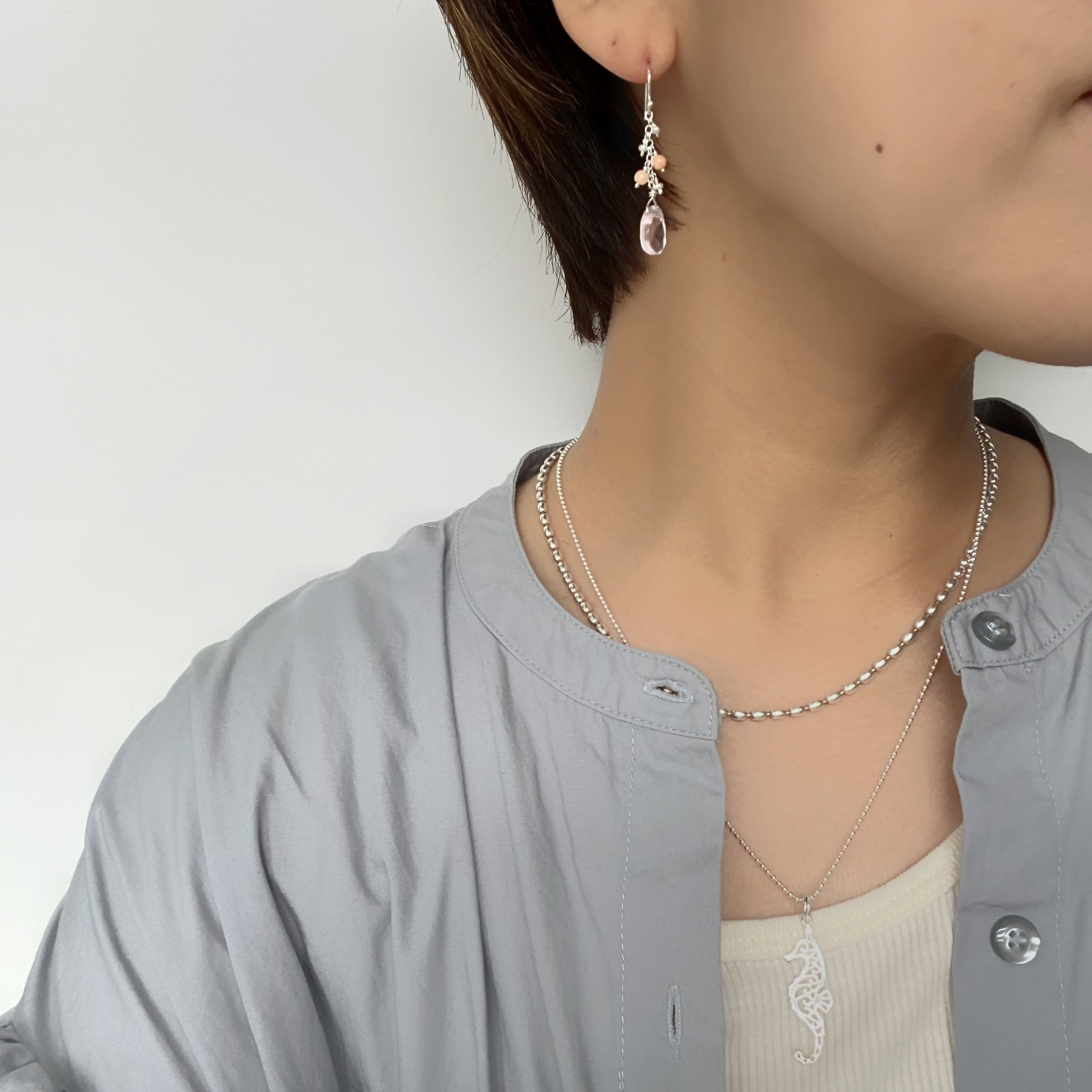 ローズクォーツ オレンジアベンチュリン フックピアス | 【公式通販