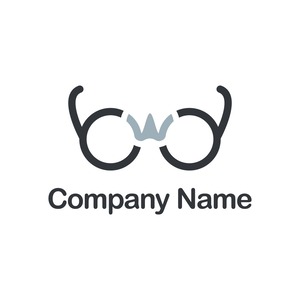 No20 メガネとWのロゴ【メガネ、W、ポップ、親しみ、商品、お店、ショップ、ブログ、サイト】