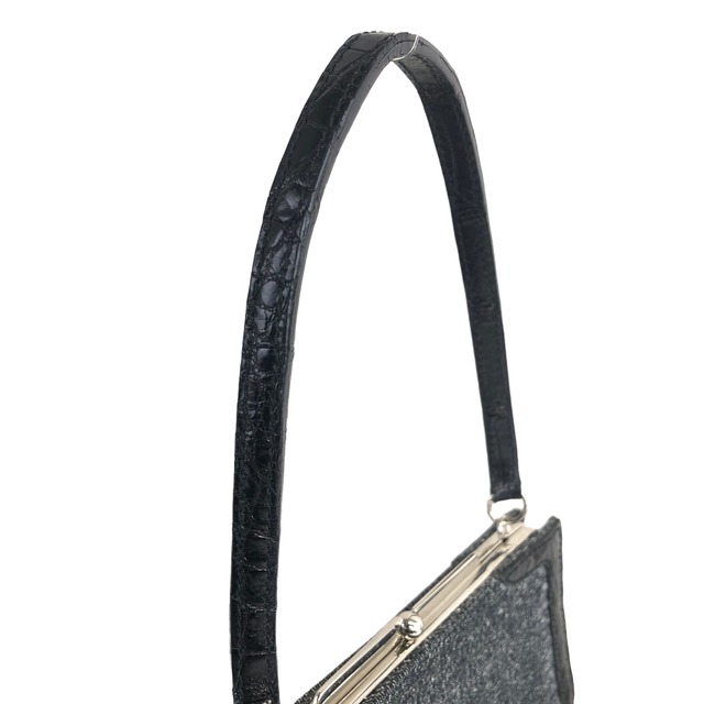 LOEWE ロエベ キャンバス がま口 ハンドバッグ ブラック vintage ヴィンテージ オールド 8zx486