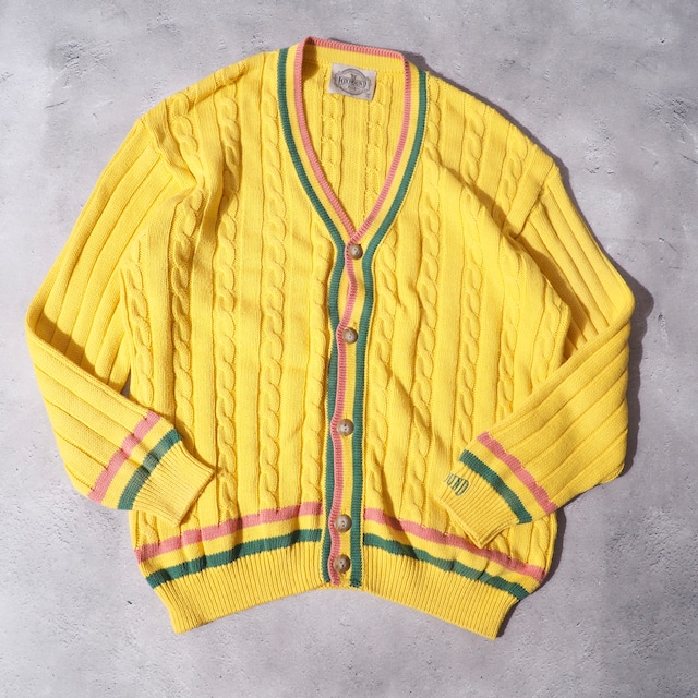 ” Fox hound ” calm lemon yellow color cotton knit cardigan (made in Italy)