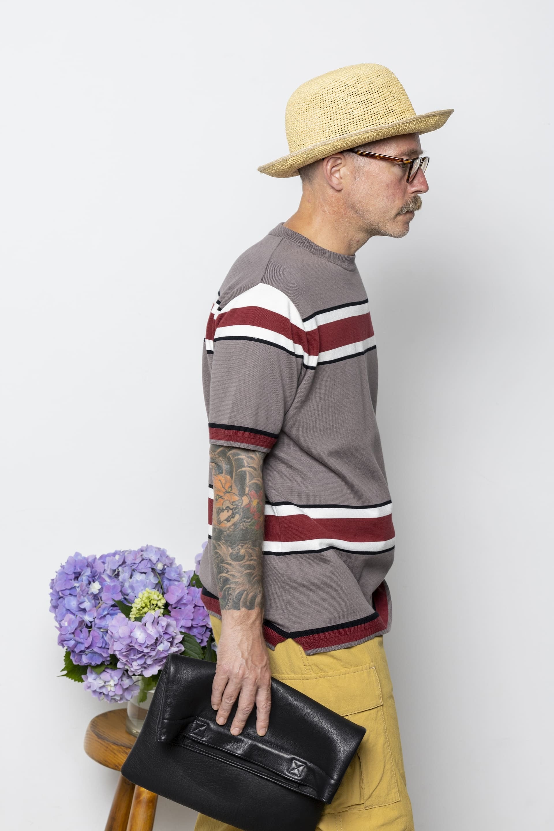 FUJITO(フジト) Border Knit T-Shirt | サウスオレンジ｜メンズ