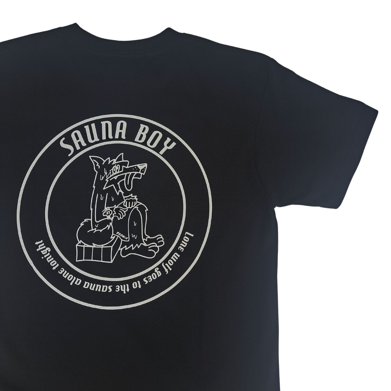 サウナボーイ SAUNA OOKAMI MONOCHRO S/S Tシャツ (black)