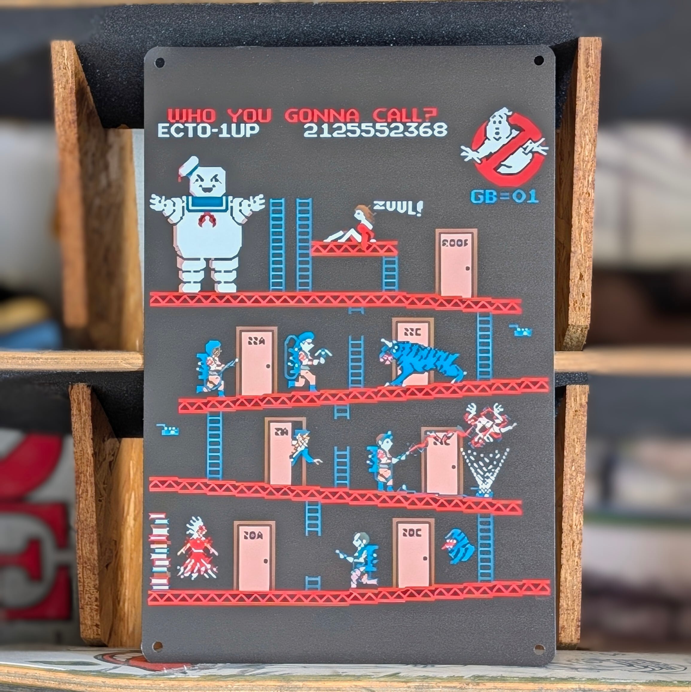 送料無料!ちょうどいいブリキ看板 【 GHOSTBUSTERS / ゴーストバスターズ 】 マシュマロマン / METAL SIGN / メタルサイン / ブリキ看板 / サインボード / ビンテージ加工〚アメリカン雑貨 アメトイ〛