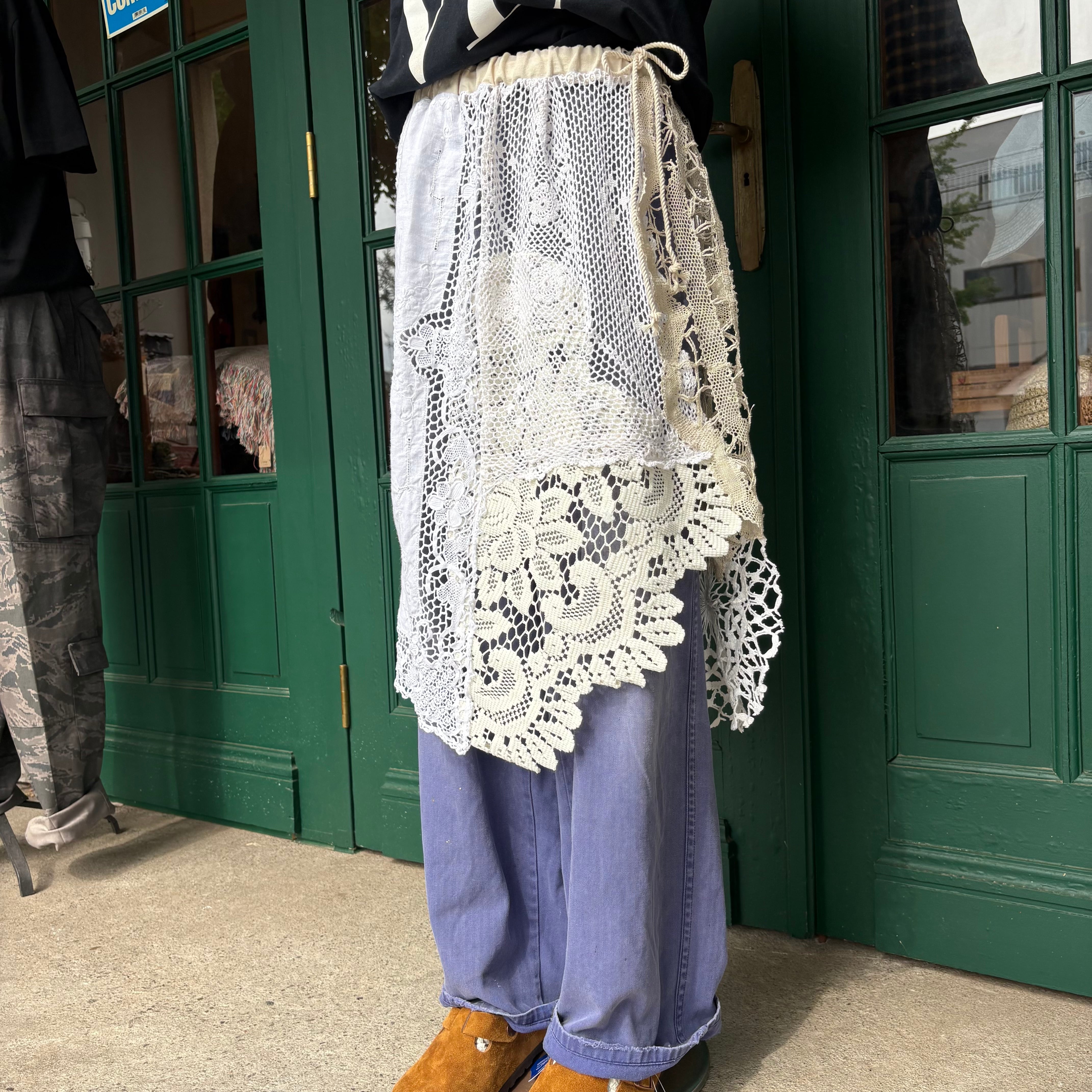 Antique French Lace Mosaic Skirt