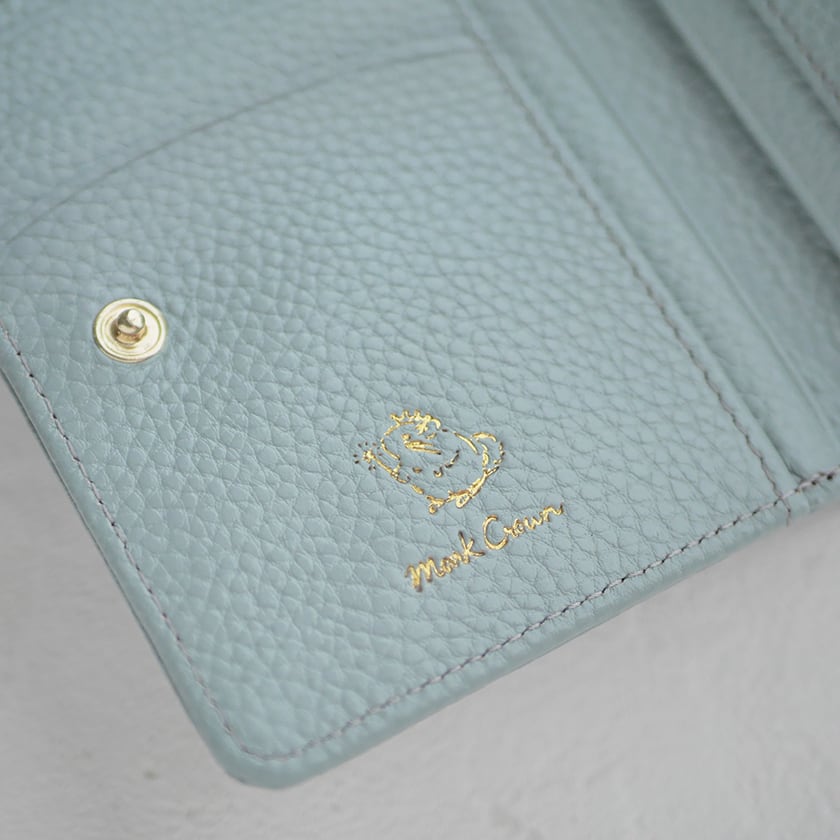 チンチラモチーフ 二つ折り財布 ブルーグレー | チンチラ雑貨MarkCrown