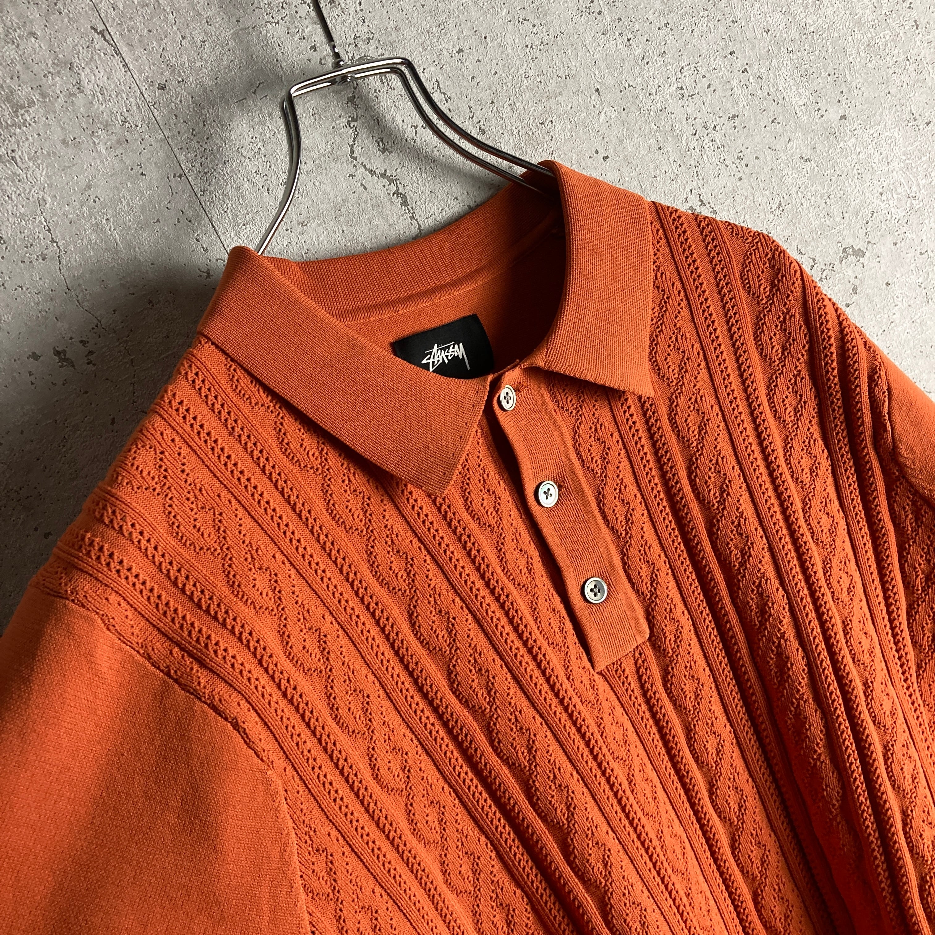 Stussy(ステューシー) Cable Ss summer polo knit