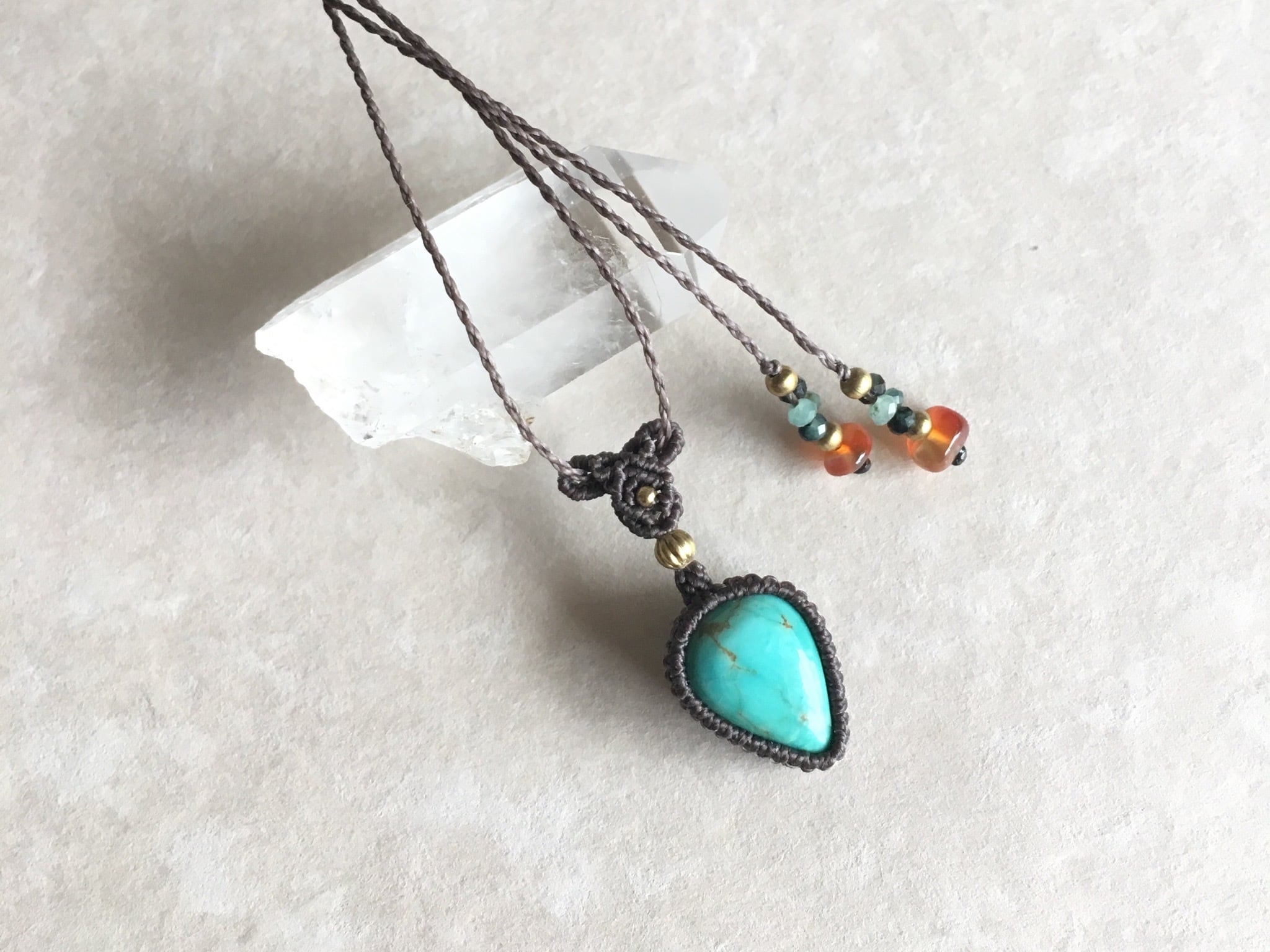 ターコイズmacramé necklace