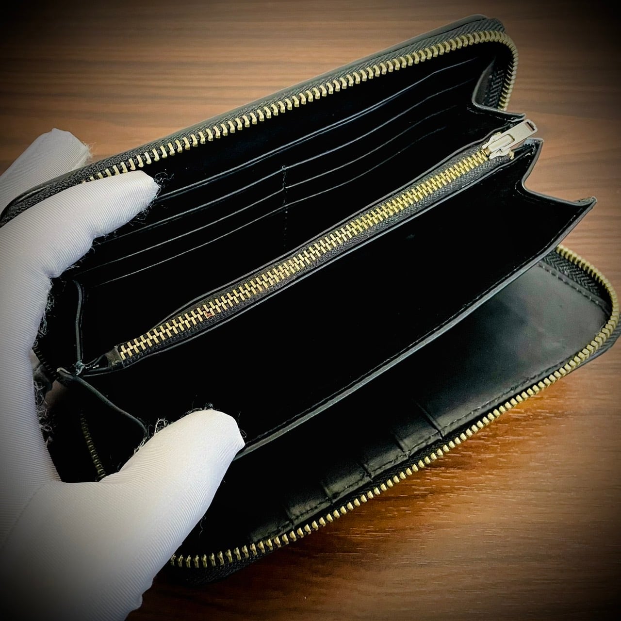 スティングレー チャック付き 財布 長財布 ブラック ガルーシャ 
