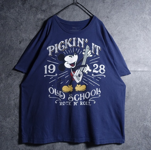 “Disney” Navy Mickey Rock N' Roll Printed T-shirt