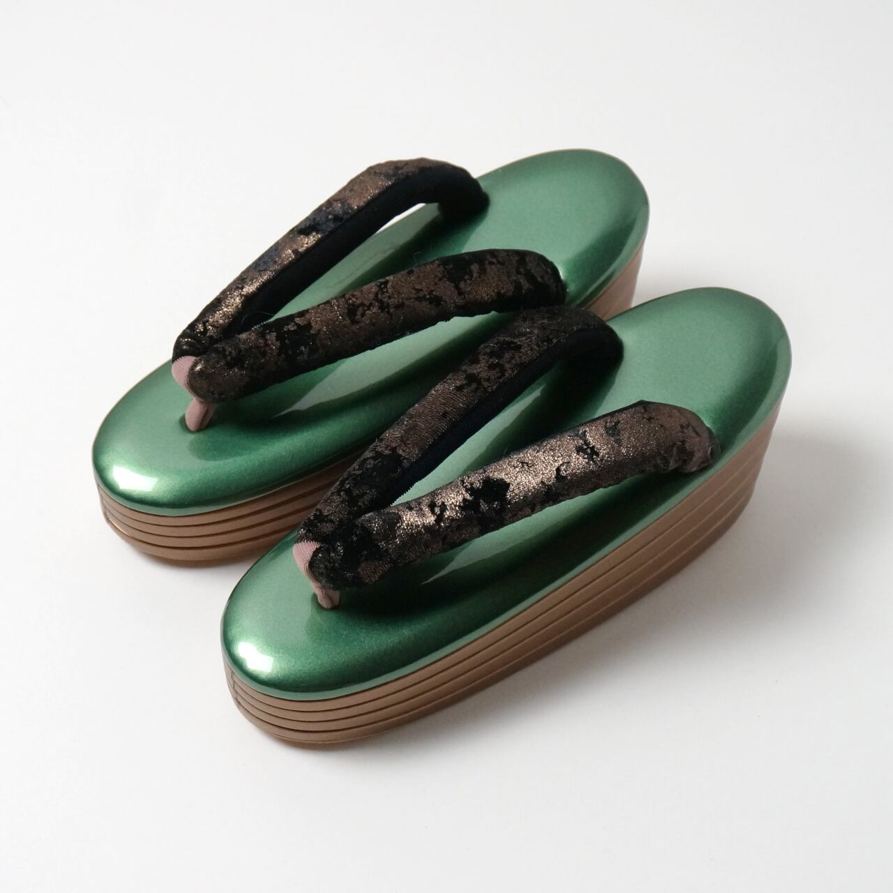 草履グリーン×ブロンズ（Mサイズ）