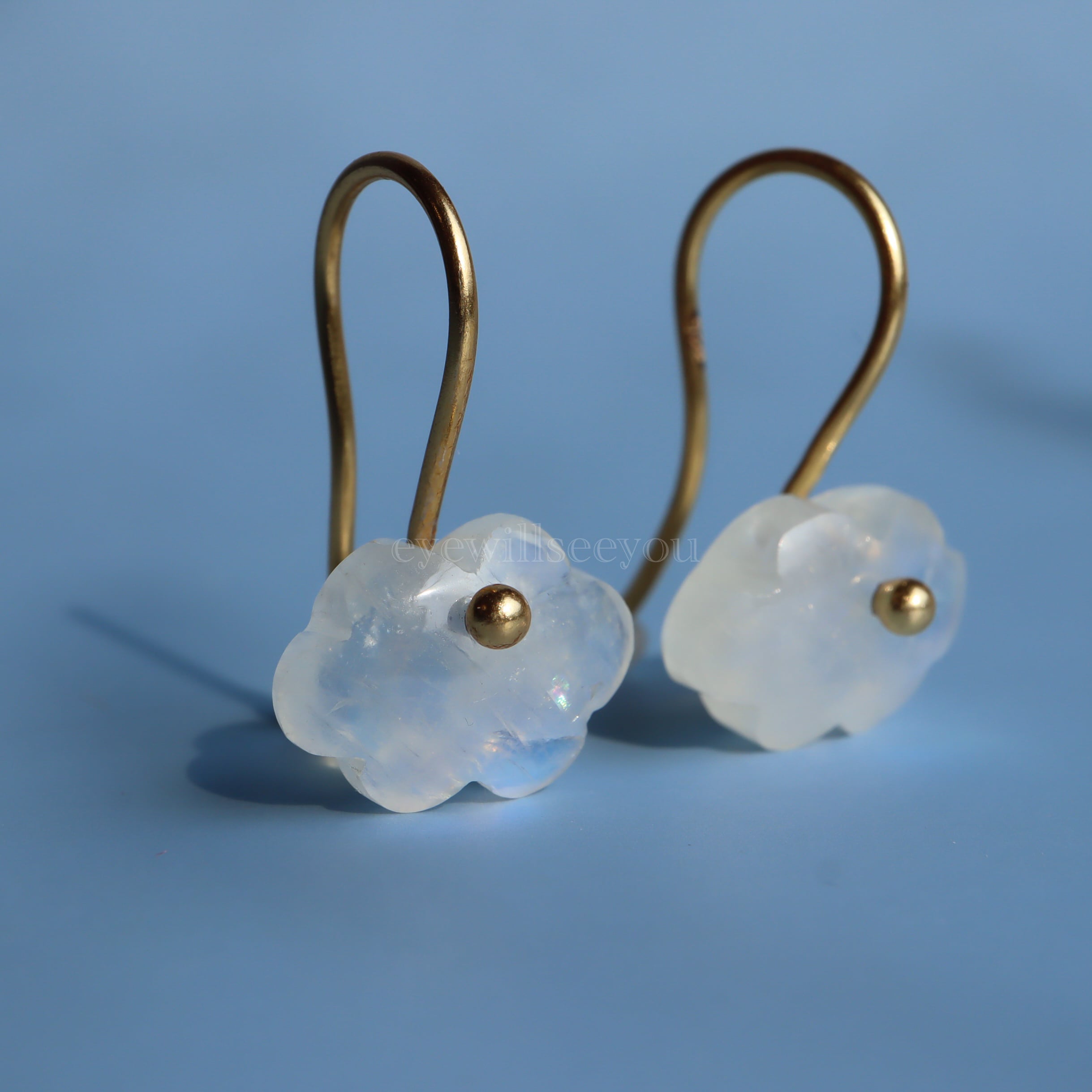 Rainbow moonstone cloud earrings (ピアス) 3 | eyewillseeyou