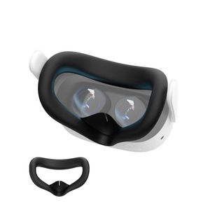 【努力特価】AMVR QUEST 3Sに対応 シリコンフェイスカバー VRフェイスクッション 防汚汗止め 水洗い可能 光漏れを軽減 交換用 (ブラック)