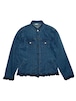 DoReMi Unique Series – Denim Stand Collar Ruffle Jacket