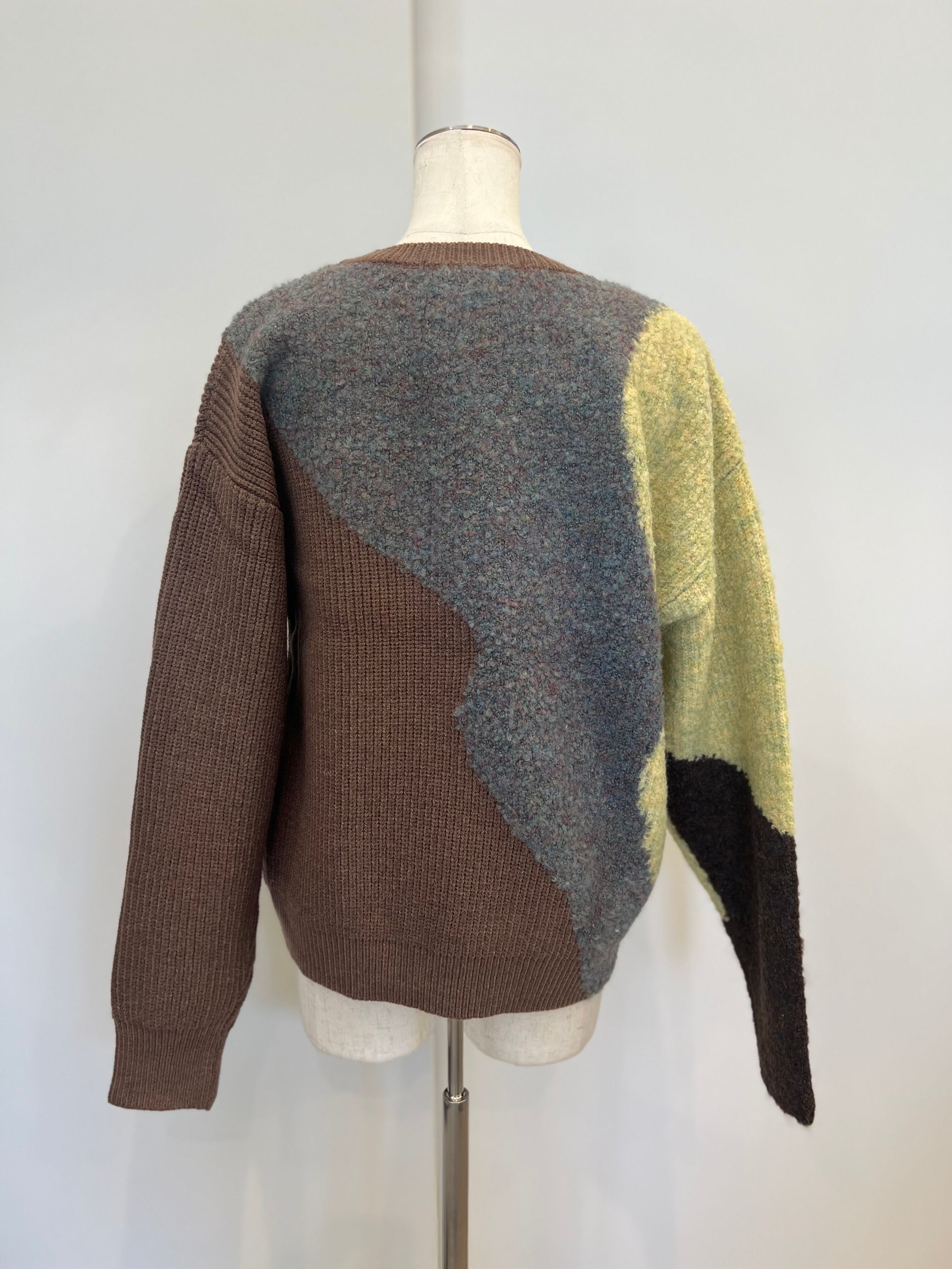 【SELECT】ランダムカラーブロックニット　29-0452