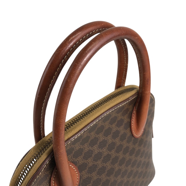 CELINE セリーヌ マカダム PVC レザー ミニボリード ハンドバッグ ブラウン vintage ヴィンテージ オールド mmpyfi
