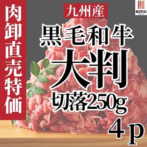 黒毛和牛大判切落 1kg（250g4p）