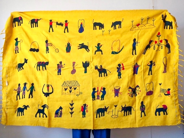 NAGA TRIBE - EMBROIDERY TAPESTRY / YELLOW