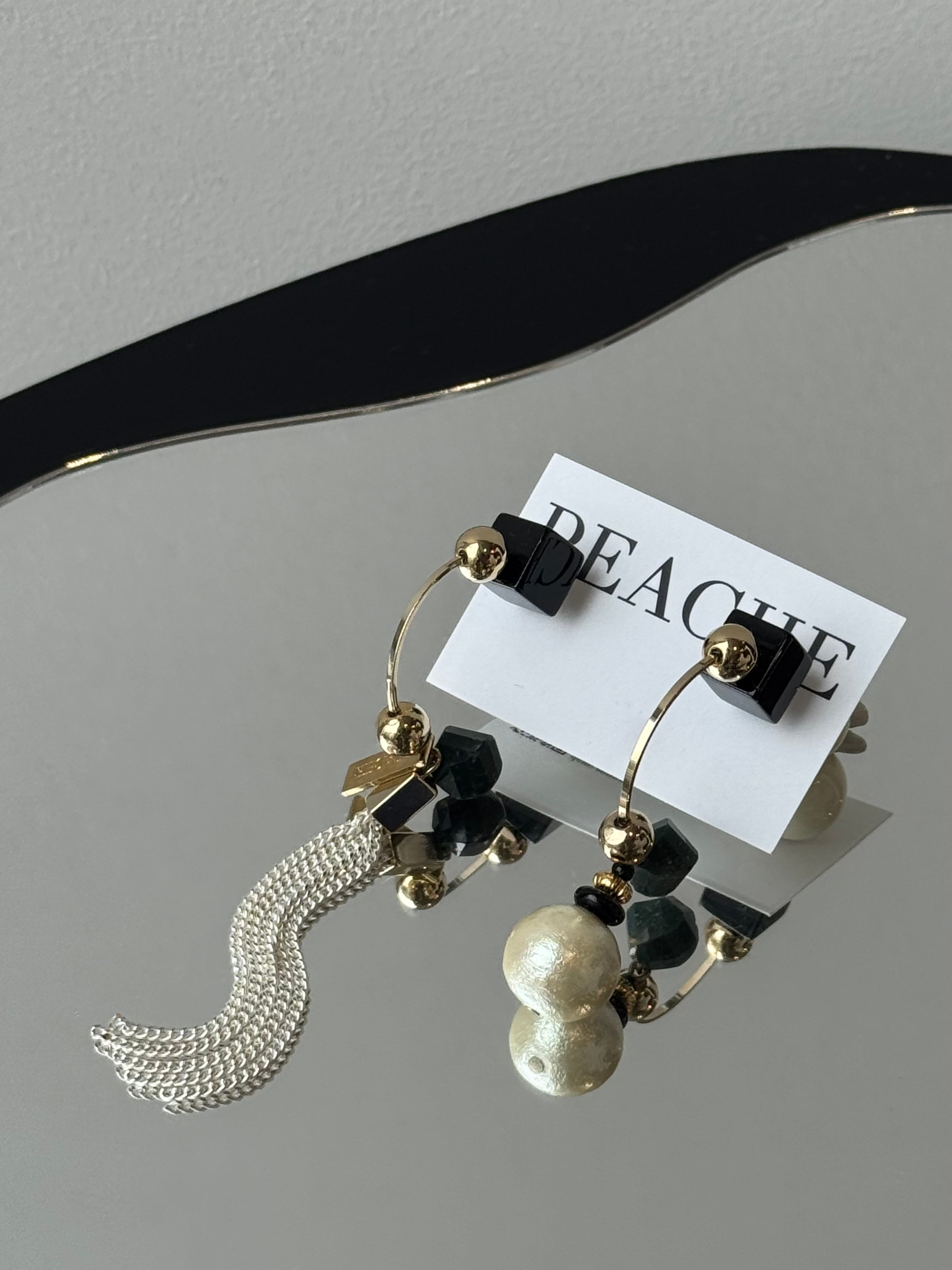 half hoop chain fringe asymmetry