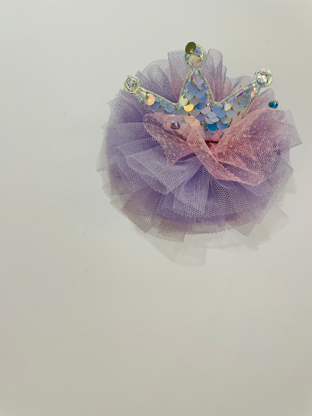 Sequin tiara pin Purple