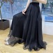 スカート フレアスカート Aラインスカート ロングスカート ロング丈 無地 フリル シフォン 大人可愛い 大人 おしゃれ お洒落 レトロ 大人女子 こなれ感 クール とろみ感 黒 ブラック グレー アイボリー 大人カラー 春カラー 春 夏 10代 20代 30代 40代 S M L オフィス OL 学生 通学 デート お出かけ 女子会 パーティー イベント リゾート 旅行 オルチャン ファッション コーデ スタイル 脚長 インスタ映え