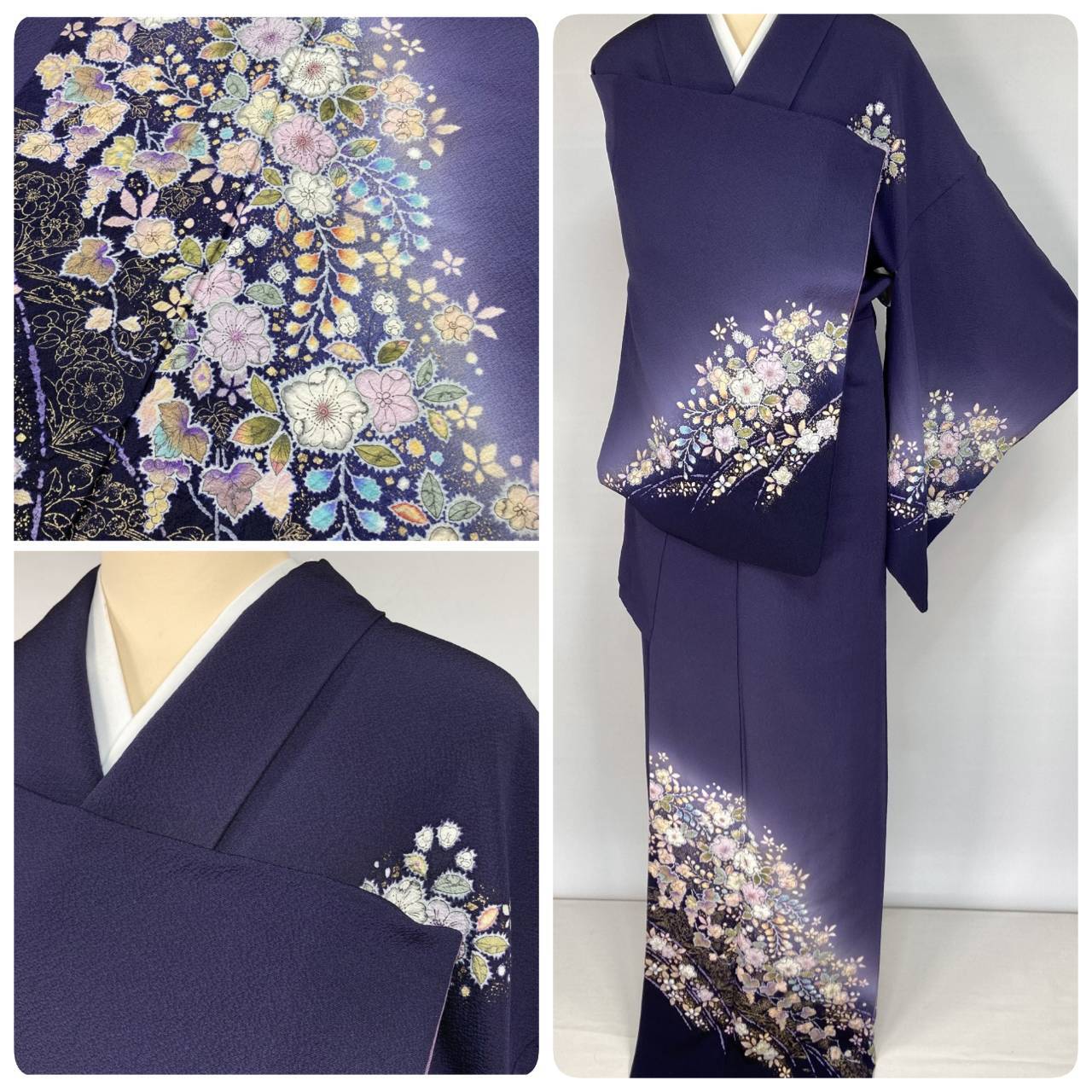 未使用 翠山工房 辻が花 絞り やまと誂製 袷 訪問着 正絹 水色