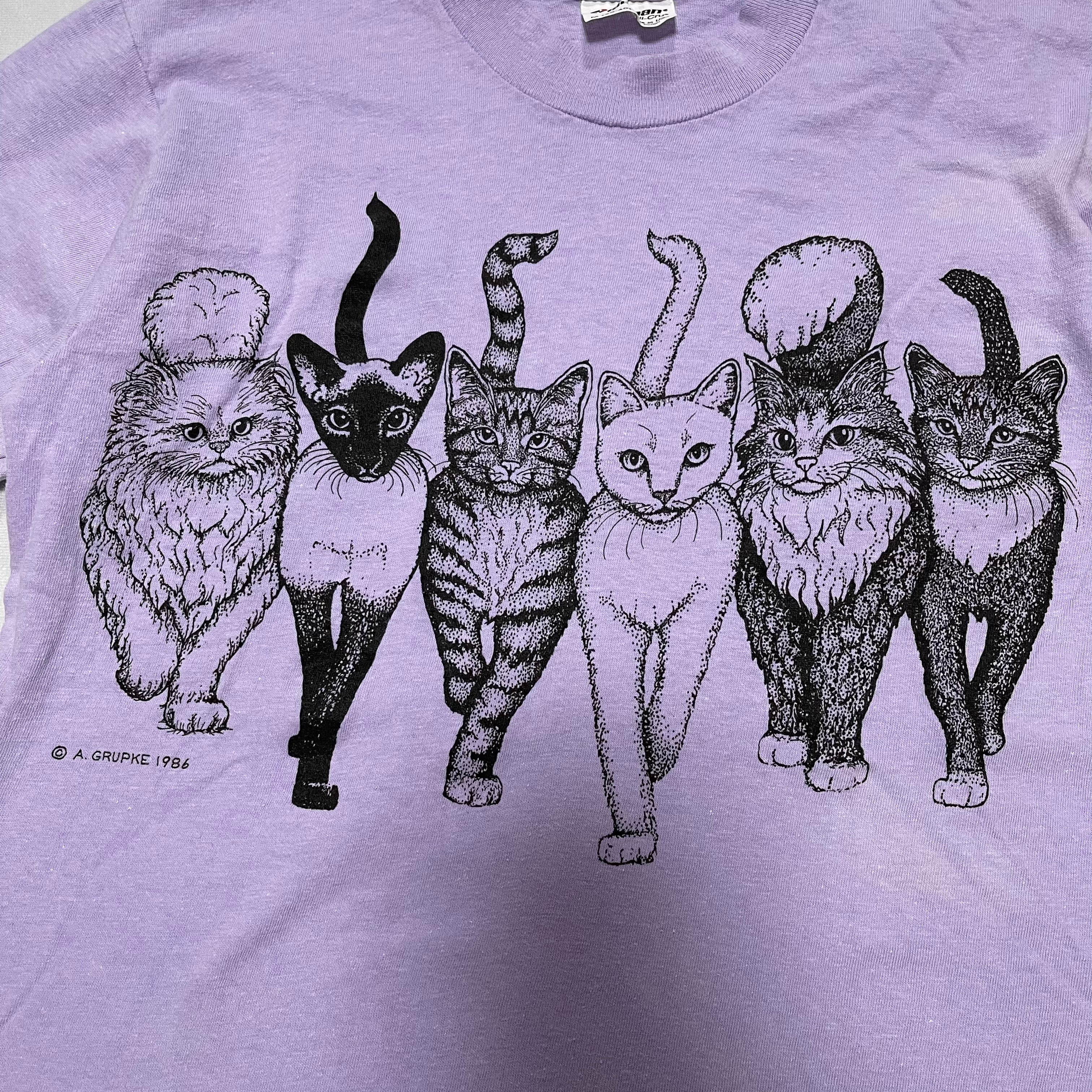 86's USA製 猫 アニマルTシャツ シングルステッチ 両面プリント ...