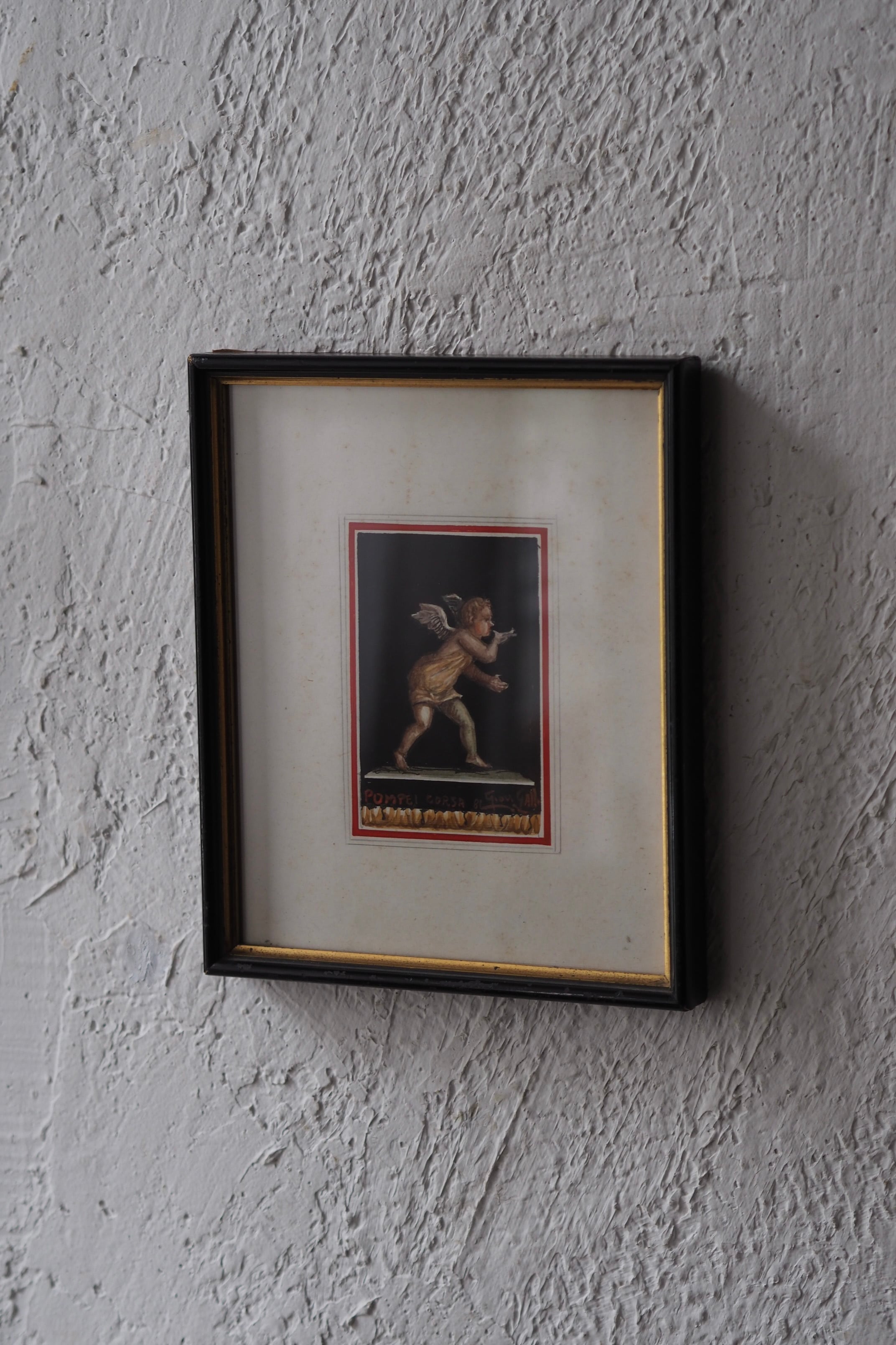 ポンペイ壁画の天使額縁-vintage gouache painting frame