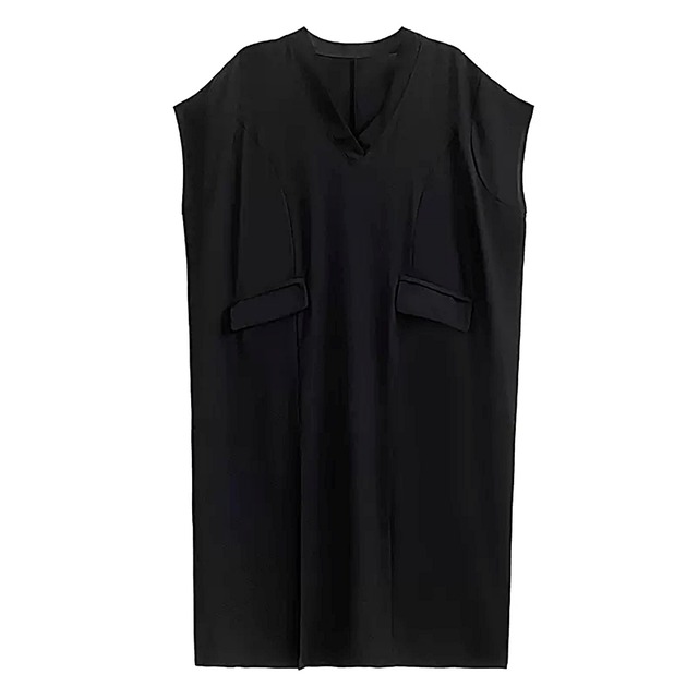 French sleeve v-neck slit dress C0231