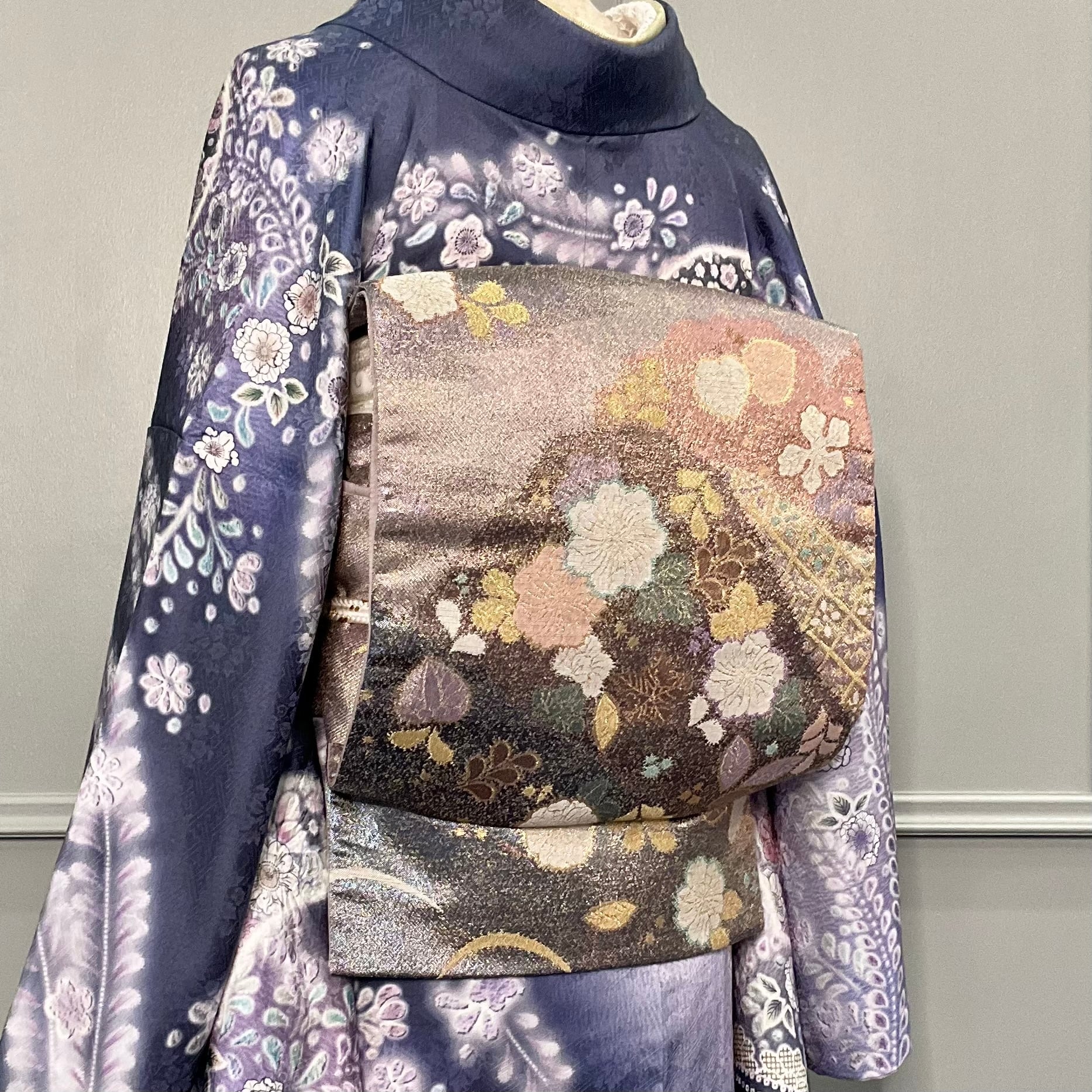 tall＊藤と桜の饗宴＊訪問着セット 辻ヶ花模様 流水 地紙 卒業式 入学