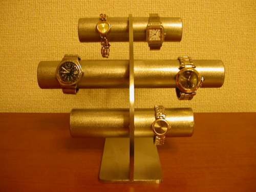 プレゼントに ステンレス3段8本掛け腕時計スタンド