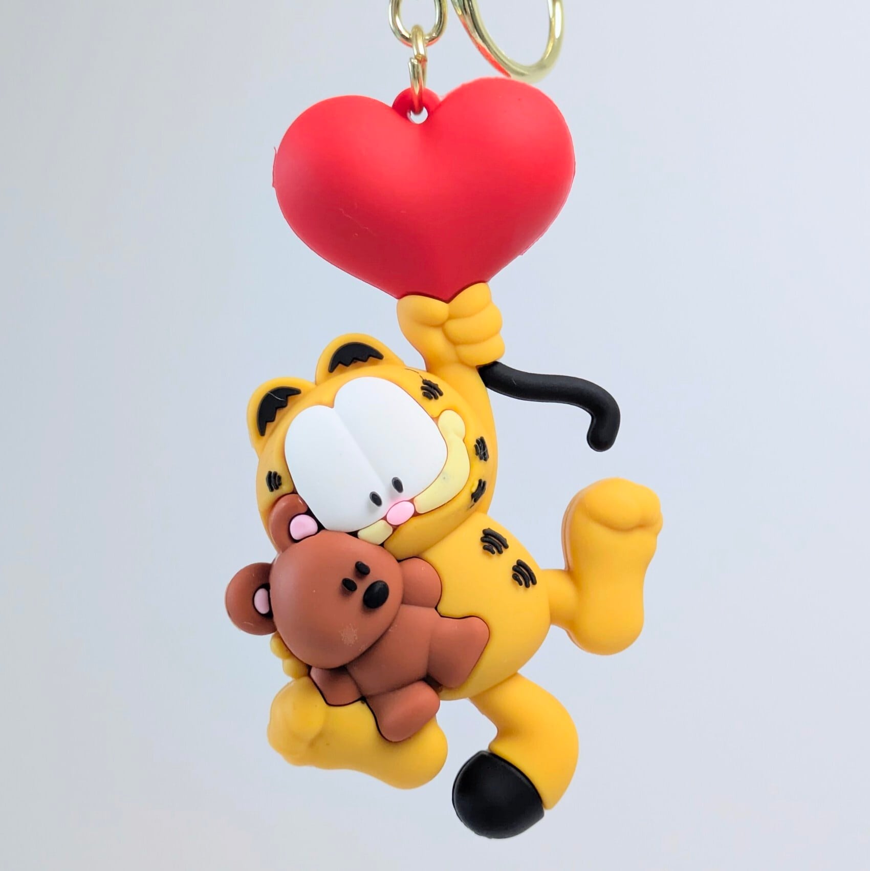 【 Garfield ( ガーフィールド ) 】『 ガーフィールド & プーキー 』 3Dラバーキーホルダー ストラップ付き / キーチェーン〚アメリカン雑貨 アメトイ〛