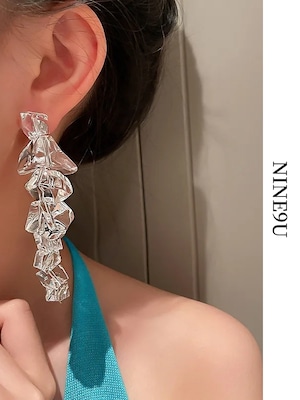 nichi volume clear-stone pierced【NINE-A7273】